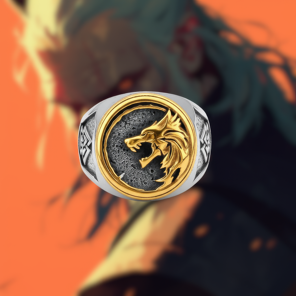 Golden Wolf Ring