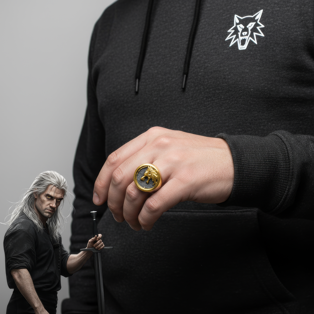 Golden Wolf Ring