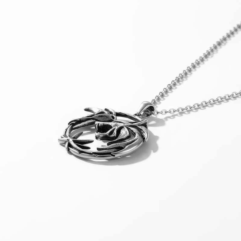 The Witcher Silver Wolf Necklace 4