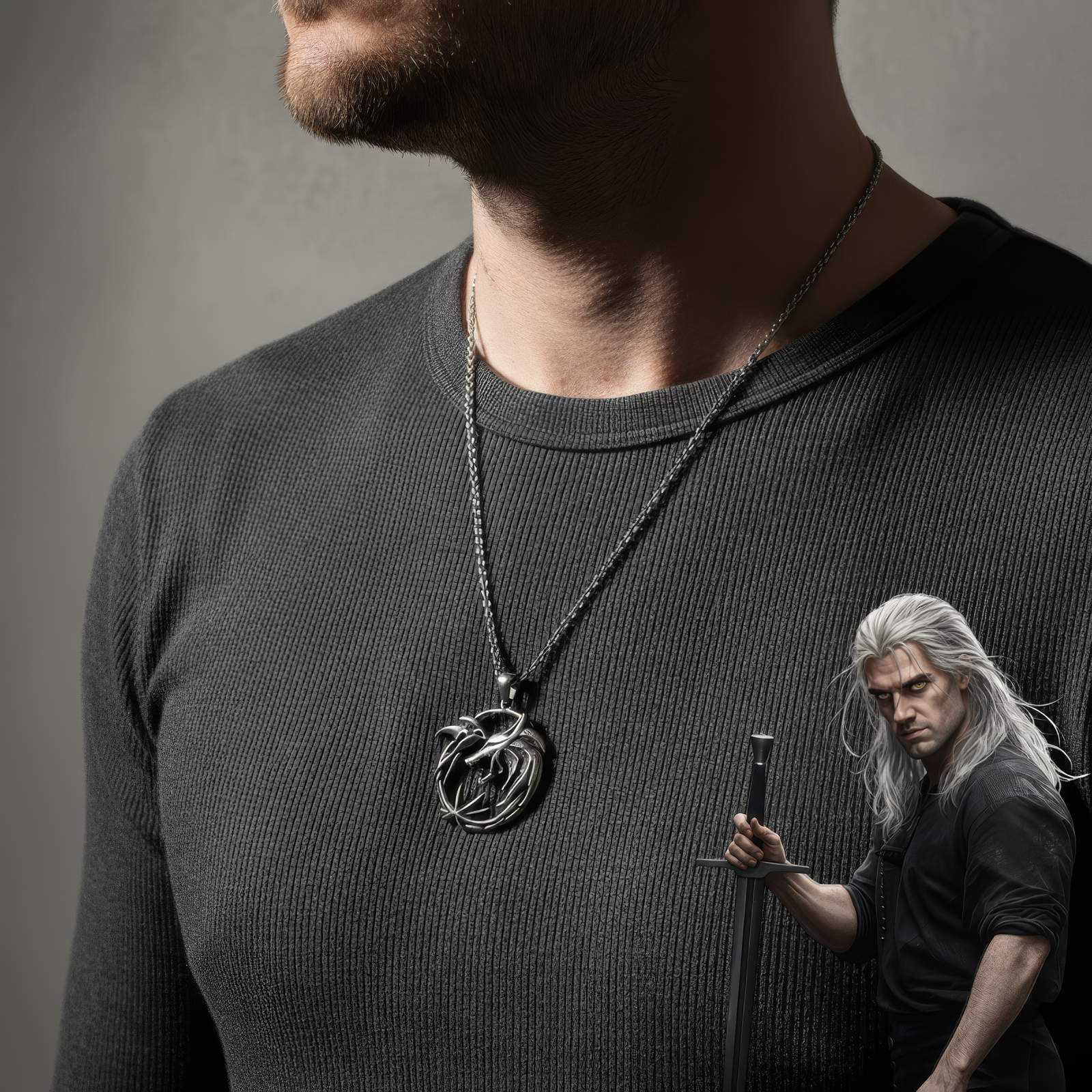 The Witcher Silver Wolf Necklace