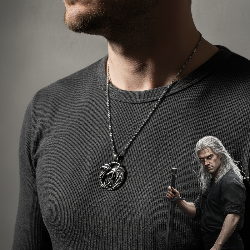 The Witcher Silver Wolf Necklace 2