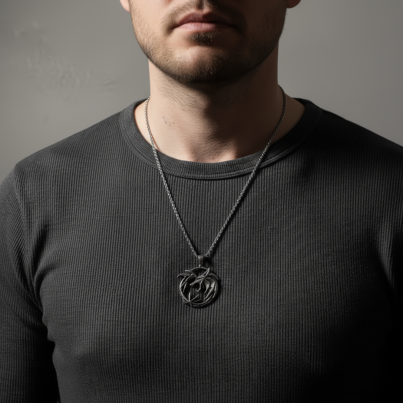 The Witcher Silver Wolf Necklace