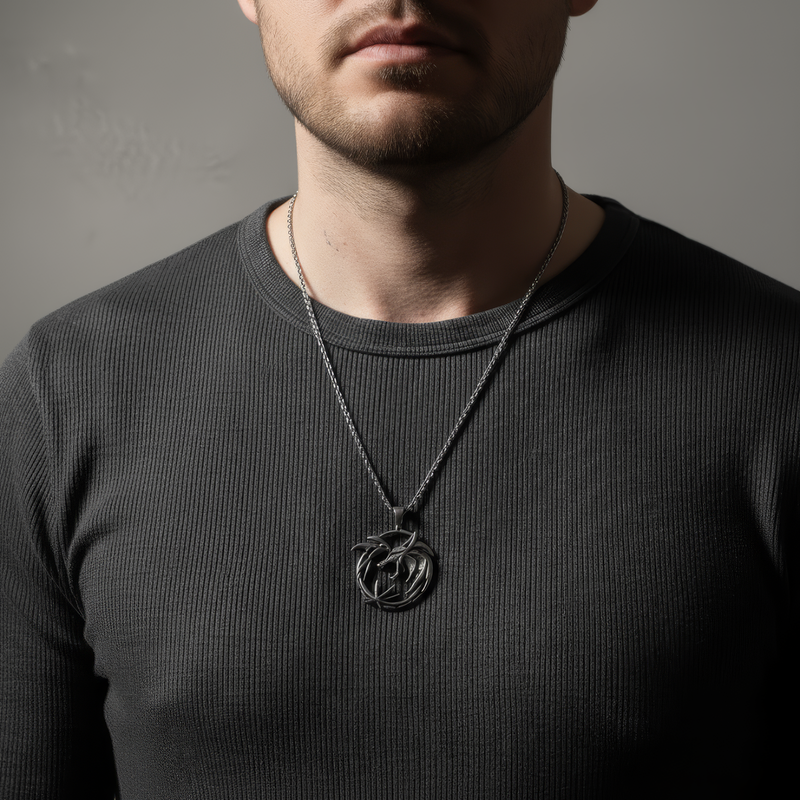 The Witcher Silver Wolf Necklace 3