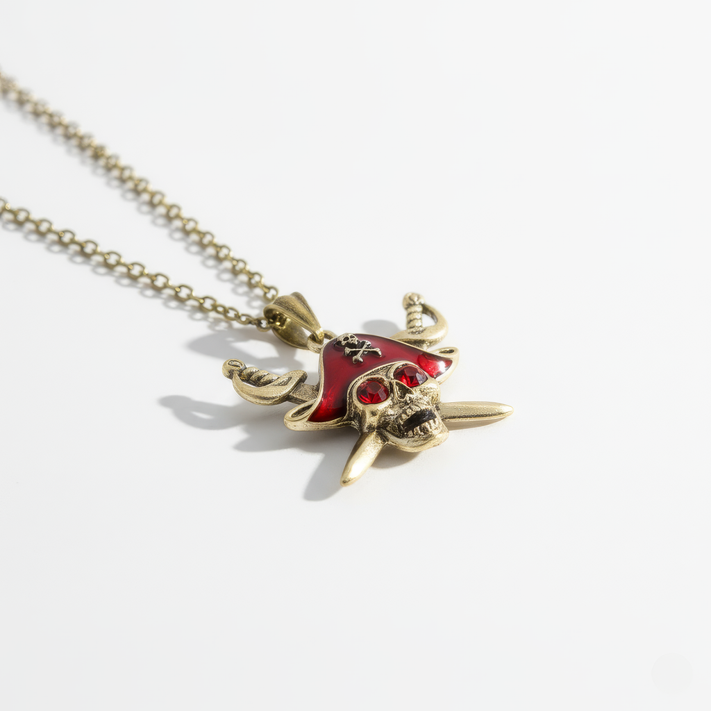 Ruby Skull Necklace