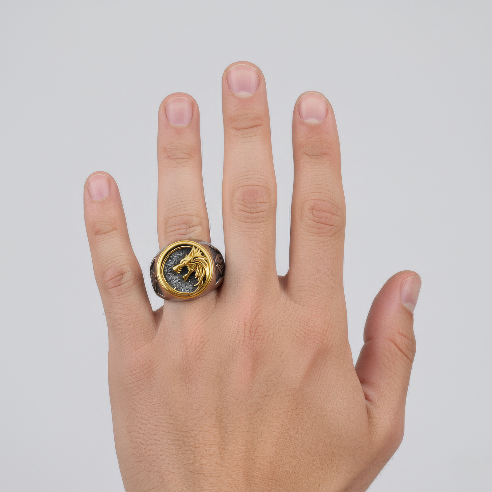 Golden Wolf Ring